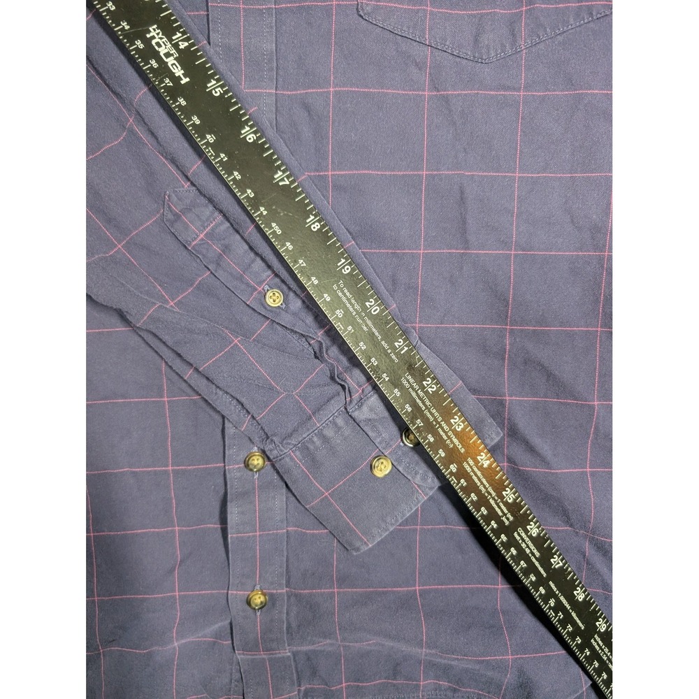 Charles Tyrwhitt Weekend Shirt Mens Large Purple Plaid Flannel Button Down Slim - Picture 4 of 7